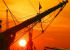 Sonnenuntergang �ber dem Hamburger Hafen.
