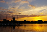 Sonnenuntergang �ber der Alster in Hamburg
